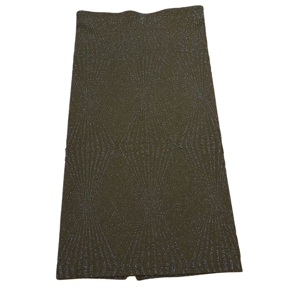 ZARA WOMENS BLACK AND BLUE SPARKLE PENCIL SKIRT